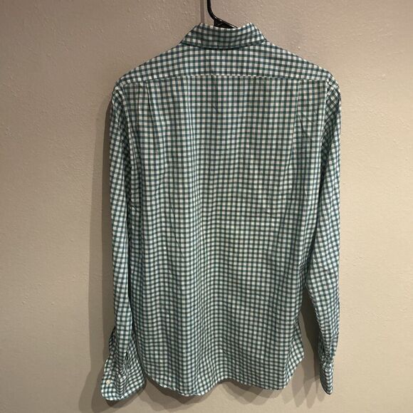 Sid Mashburn Mens Medium Green Plaid Long Sleeve Button Up Shirt - Picture 5 of 7